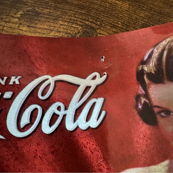 Coca Cola Pin Up Girl Print Metallic Photo Finish 1936 Ad Retro Art - Picture 3 of 7